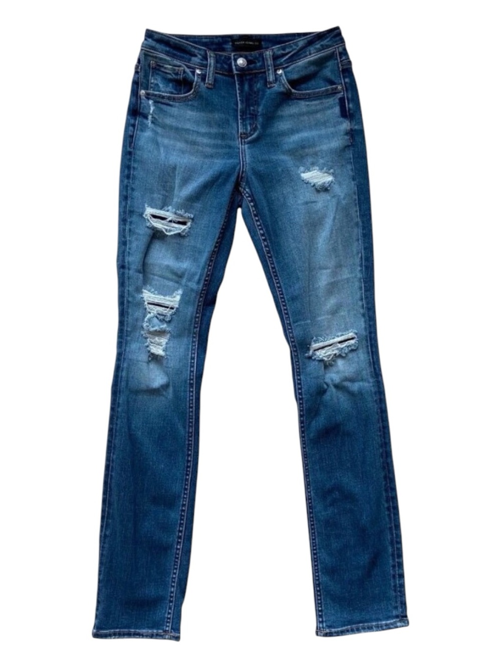 Silver Jeans Co. Beau style Womens Distressed Boyfriend Jeans High Rise size 25